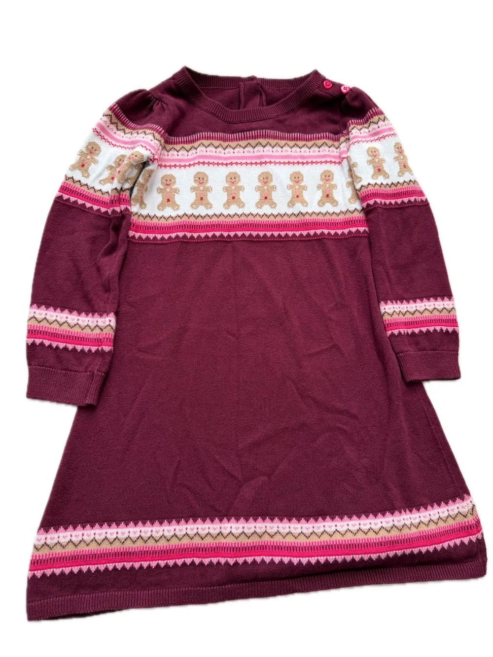 Gymboree Winter Wonderland Gingerbread Fairisle sweater Dress 5T EUC